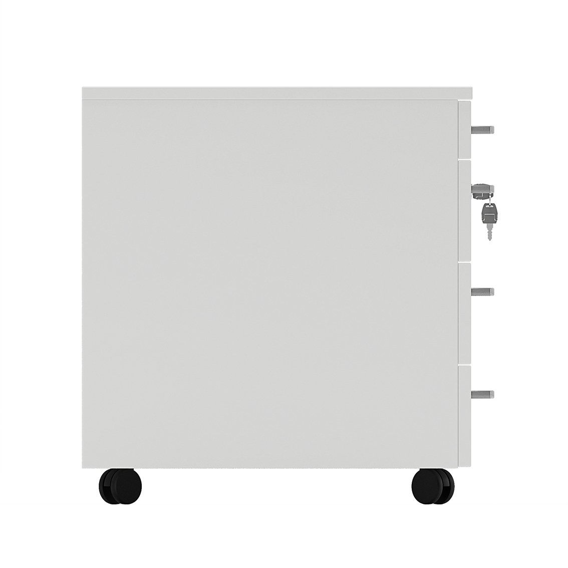Cassettiera da ufficio con Rotelle LEVEL TINY, L 34 x P 56 x H 61 cm (Bianco)